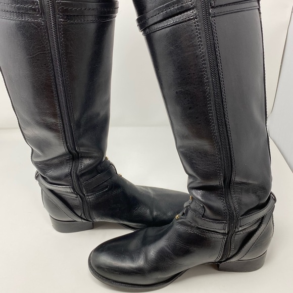 Women’s Tory Burch Leather Riding Boots with Gold Hardware - Picture 9 of 10